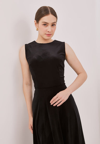 VELVET Black Fit and Flare Dress