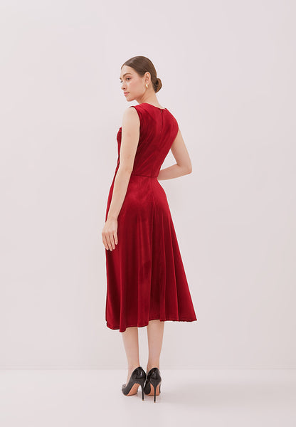 VELVET Red Fit and Flare Dress