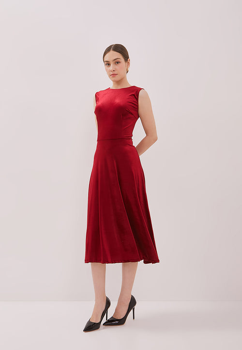VELVET Red Fit and Flare Dress