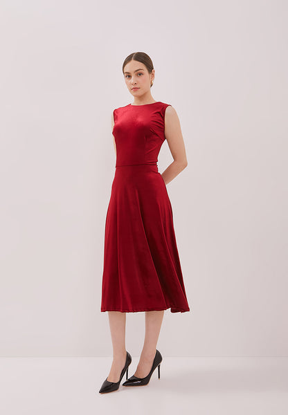 VELVET Red Fit and Flare Dress