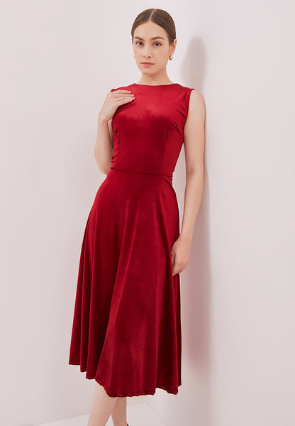 VELVET Red Fit and Flare Dress
