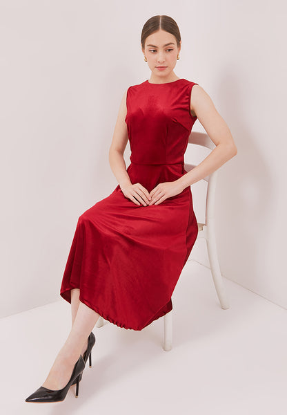 VELVET Red Fit and Flare Dress