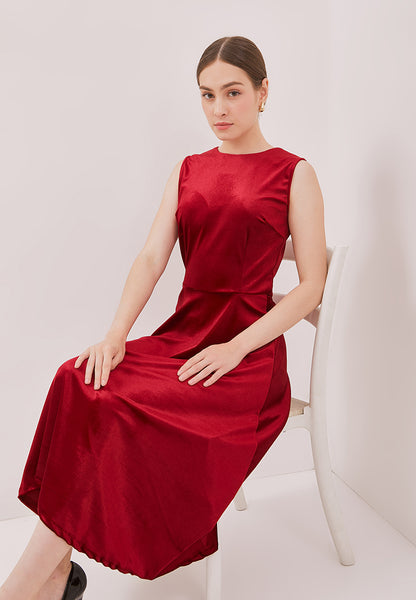 VELVET Red Fit and Flare Dress