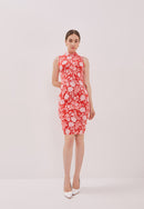 PERANAKAN PAWS Red Cheongsam Dress