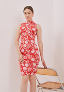 PERANAKAN PAWS Red Cheongsam Dress