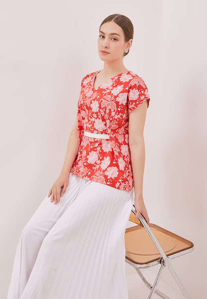 PERANAKAN PAWS Red Multiway Top