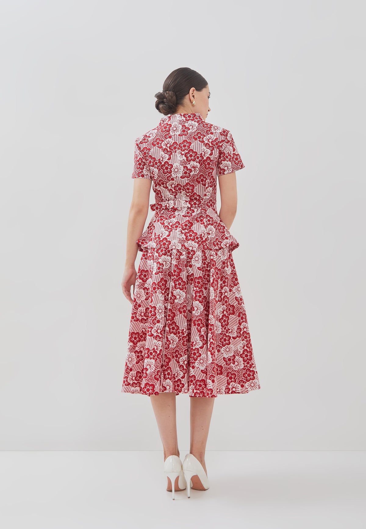 BANGKIT Red Batik Circle Skirt