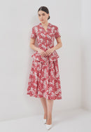 BANGKIT Red Batik Circle Skirt
