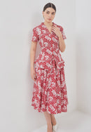 BANGKIT Red Batik Circle Skirt