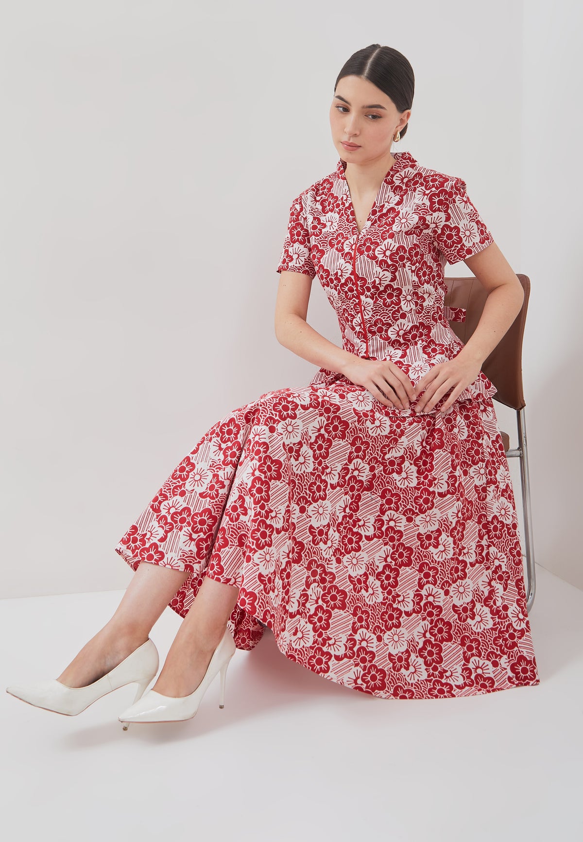 BANGKIT Red Batik Circle Skirt