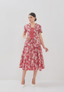 BANGKIT Red Batik Circle Skirt