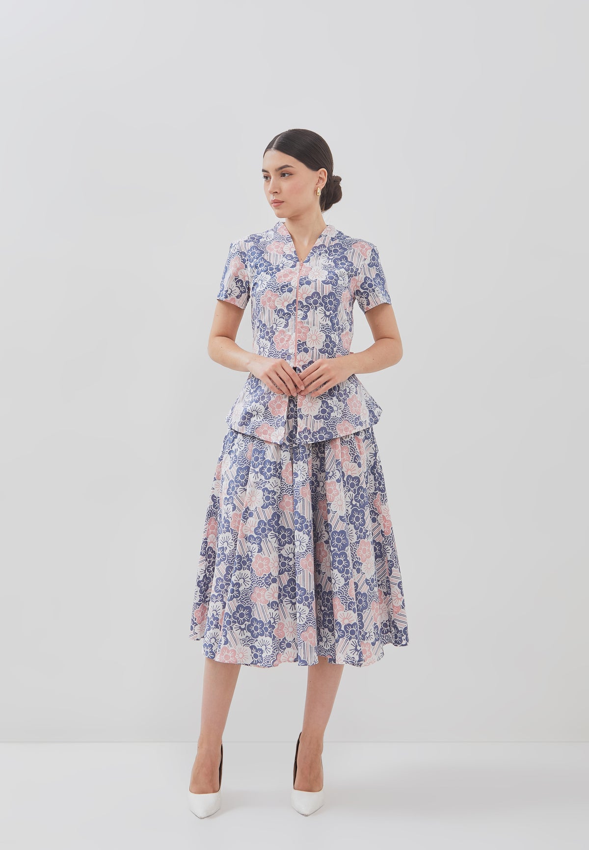 BANGKIT Blue & Pink Batik Circle Skirt