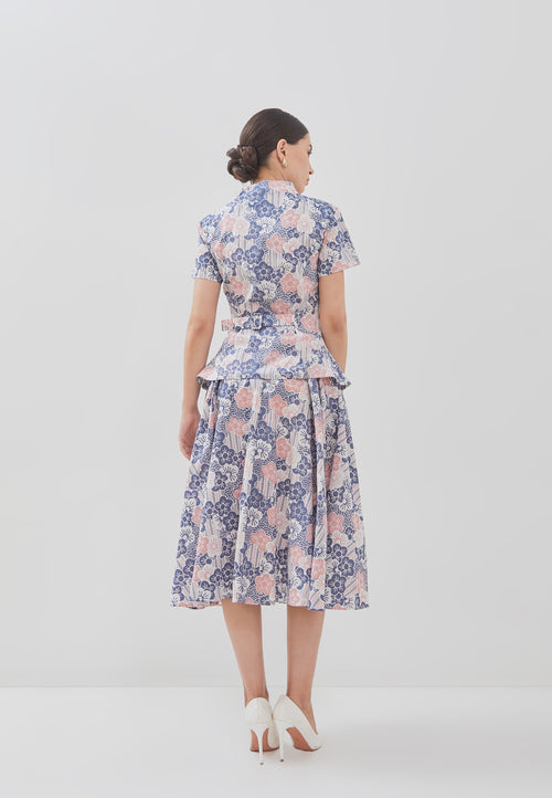 BANGKIT Blue & Pink Batik Circle Skirt