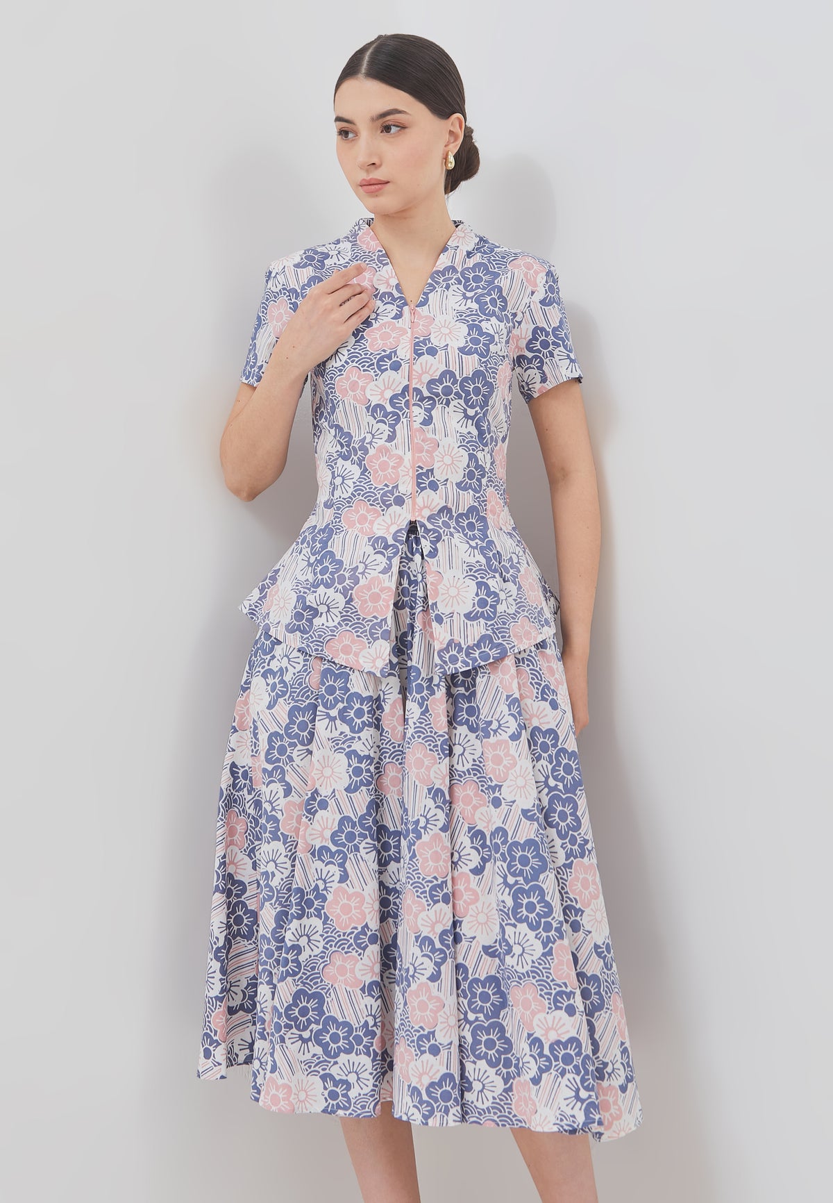 BANGKIT Blue & Pink Batik Circle Skirt