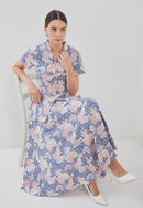 BANGKIT Blue & Pink Batik Circle Skirt