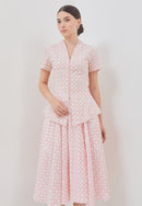 CLOVER Pink Batik Kebaya Peplum Top