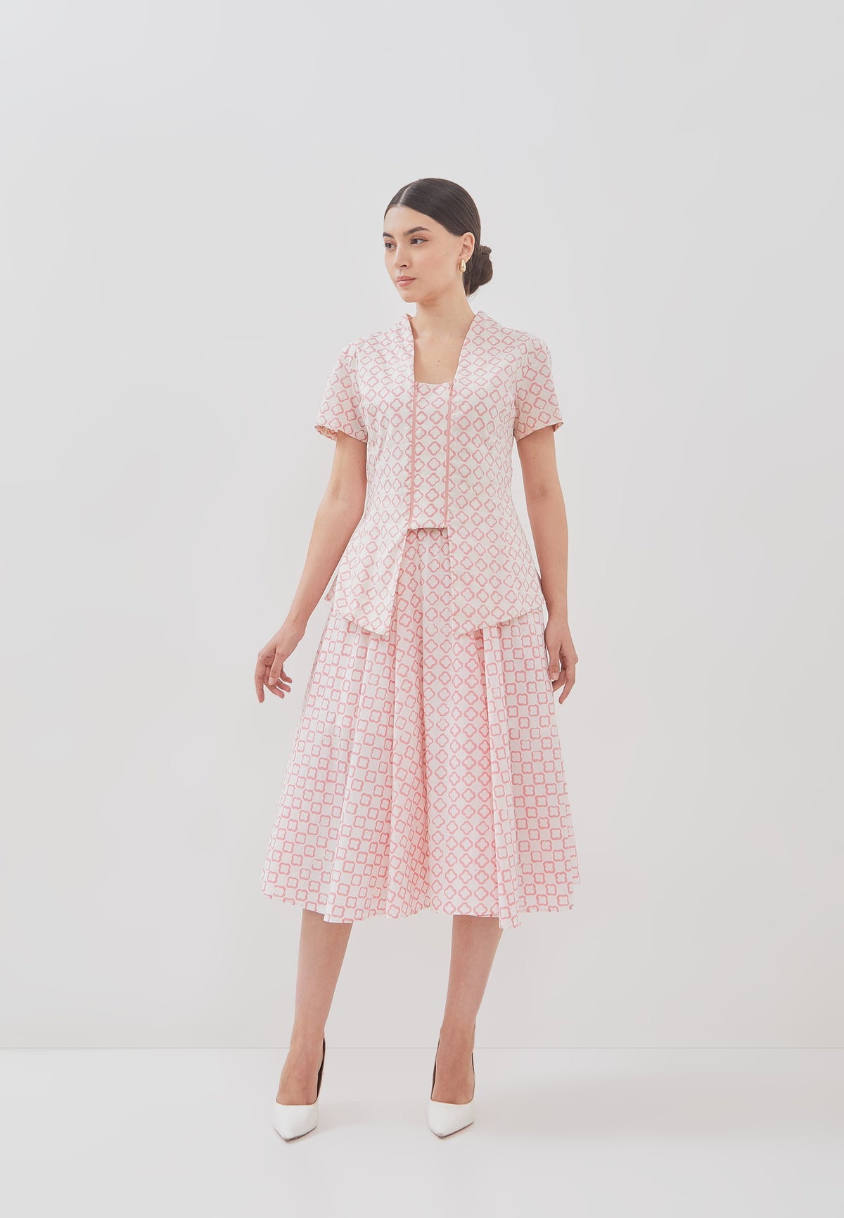 CLOVER Pink Batik Kebaya Peplum Top