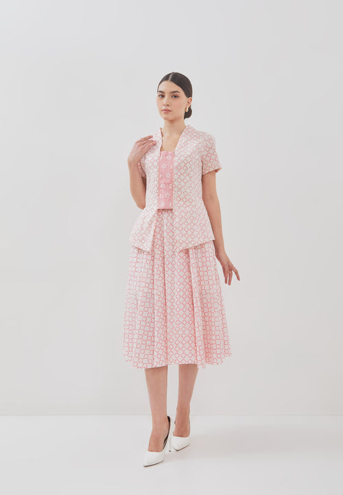 CLOVER Pink Batik Kebaya Peplum Top