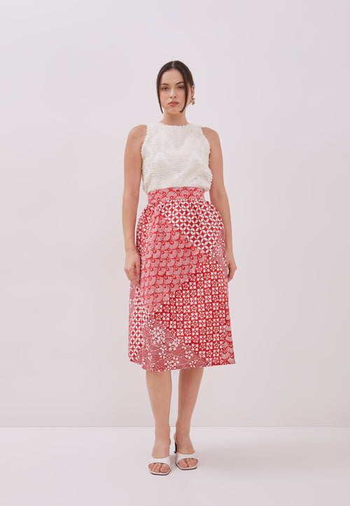 Kintsugi Red Batik Skirt