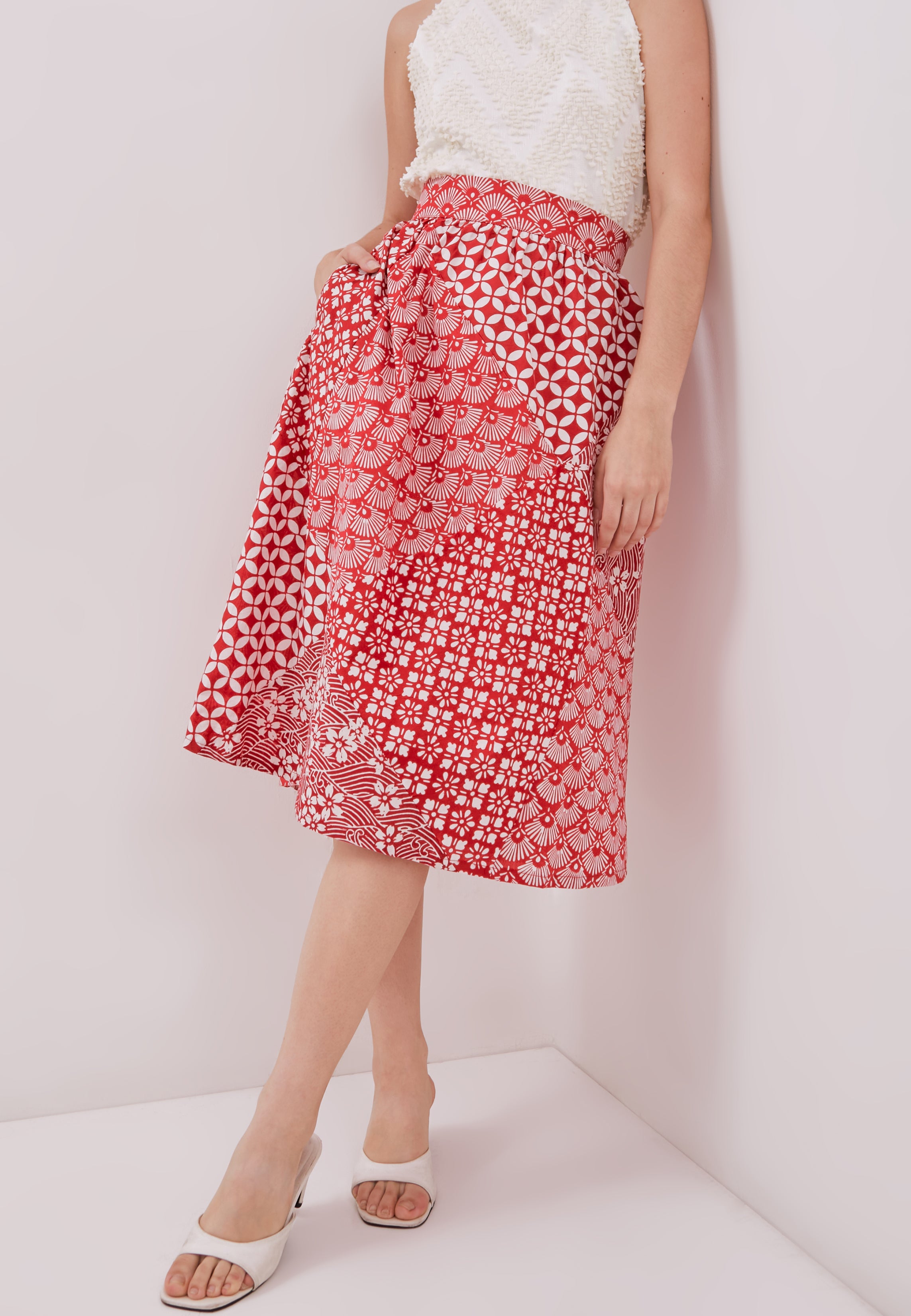 Kintsugi Red Batik Skirt