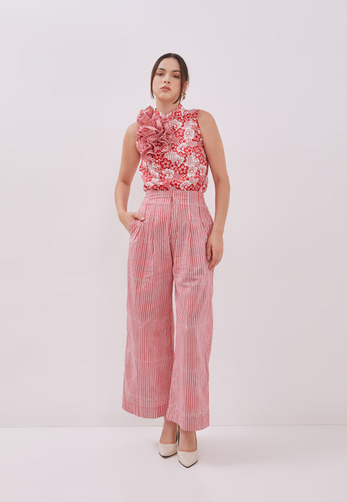 Stripes High Waist Batik Pants Maxi