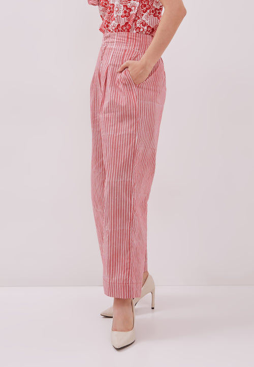 Stripes High Waist Batik Pants Maxi