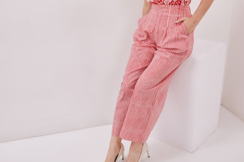 Stripes High Waist Batik Pants Maxi