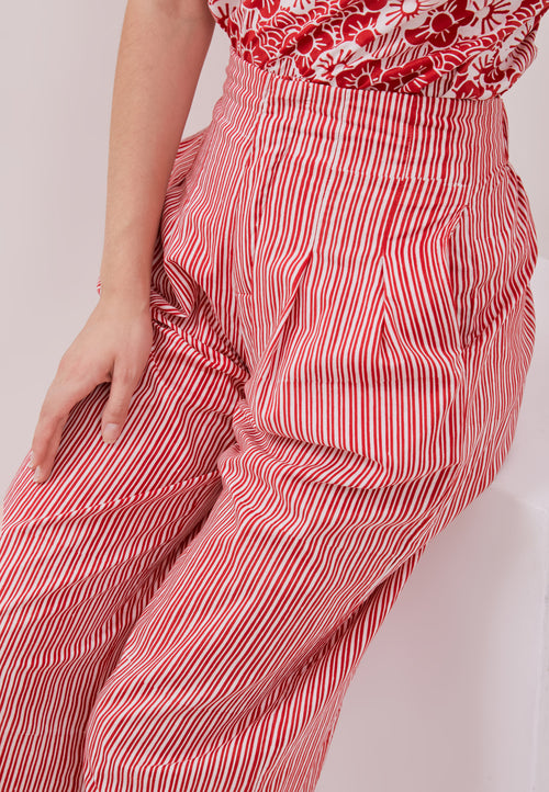 Stripes High Waist Batik Pants Maxi