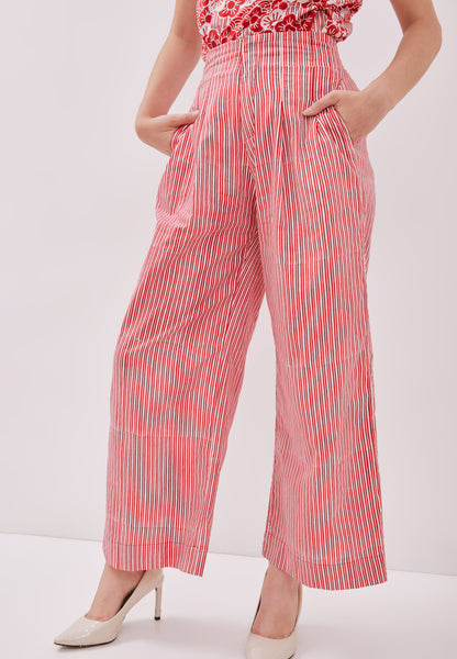 Stripes High Waist Batik Pants Maxi