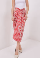 Kintsugi Red Batik Sarong Skirt