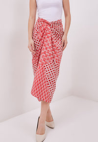 Kintsugi Red Batik Sarong Skirt