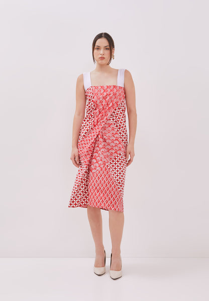 Kintsugi Red Batik Sarong Skirt