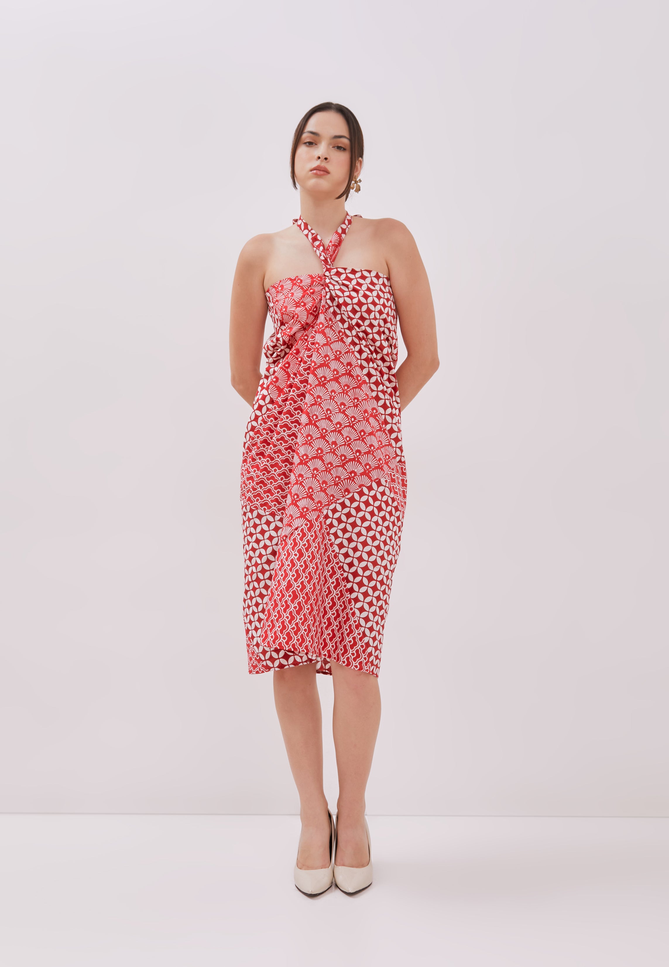 Kintsugi Red Batik Sarong Skirt
