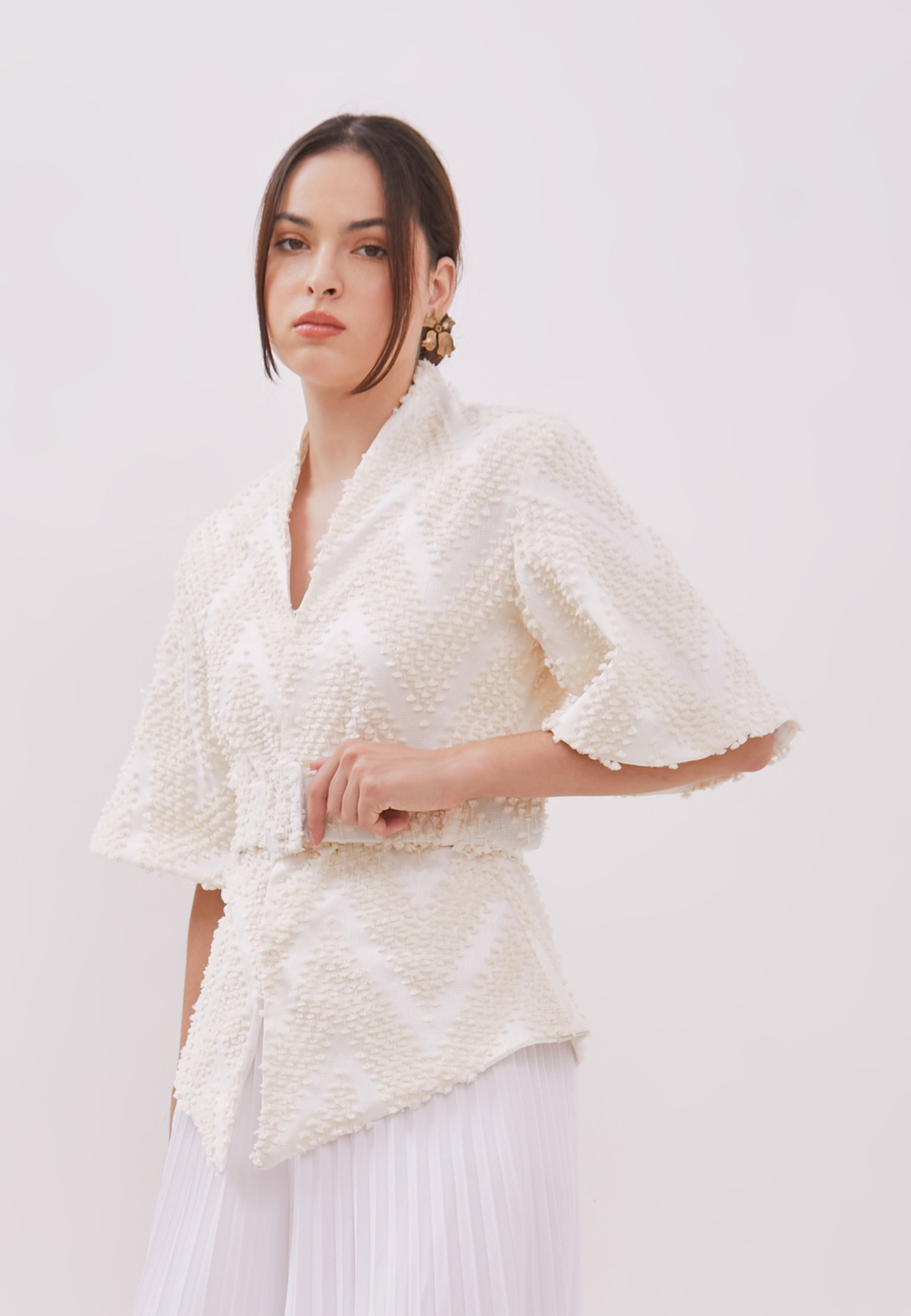 3D Tenun White Kebaya Jacket