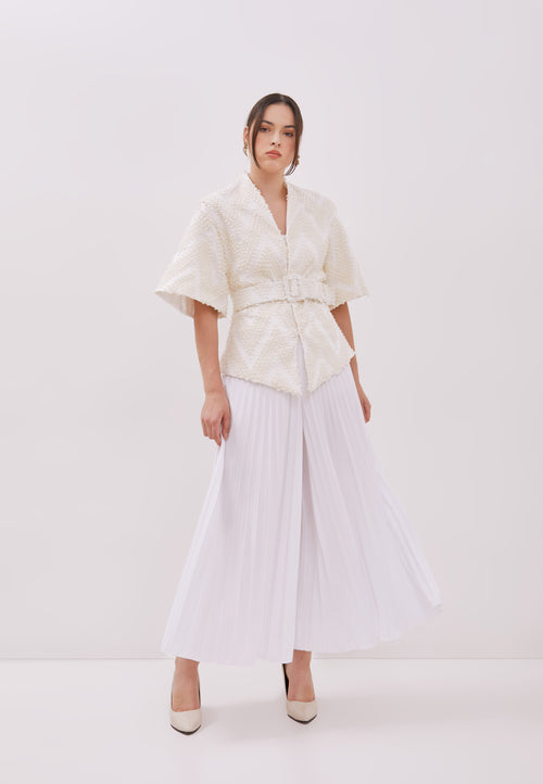3D Tenun White Kebaya Jacket
