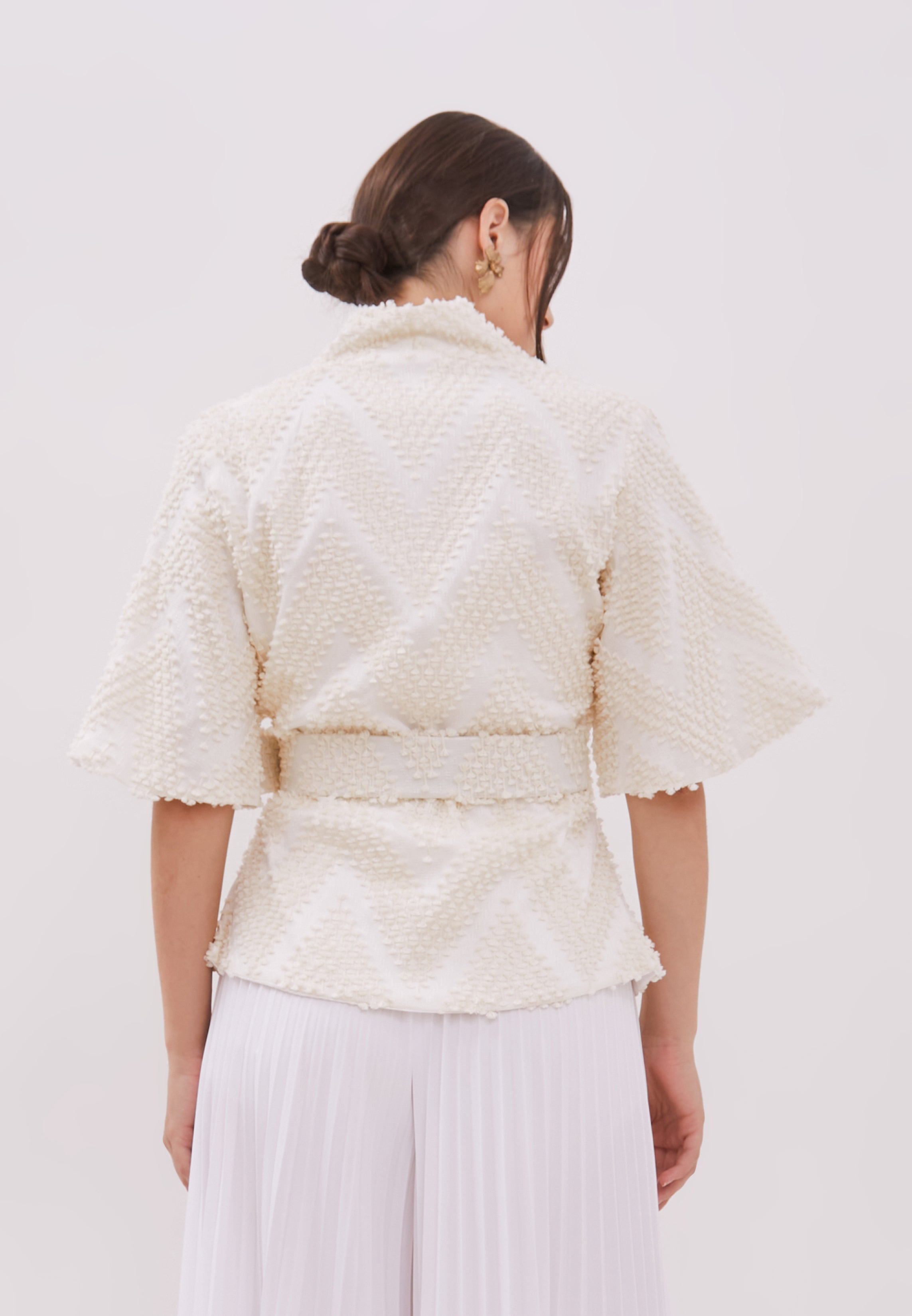 3D Tenun White Kebaya Jacket