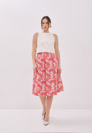 3D Tenun White Crop Top