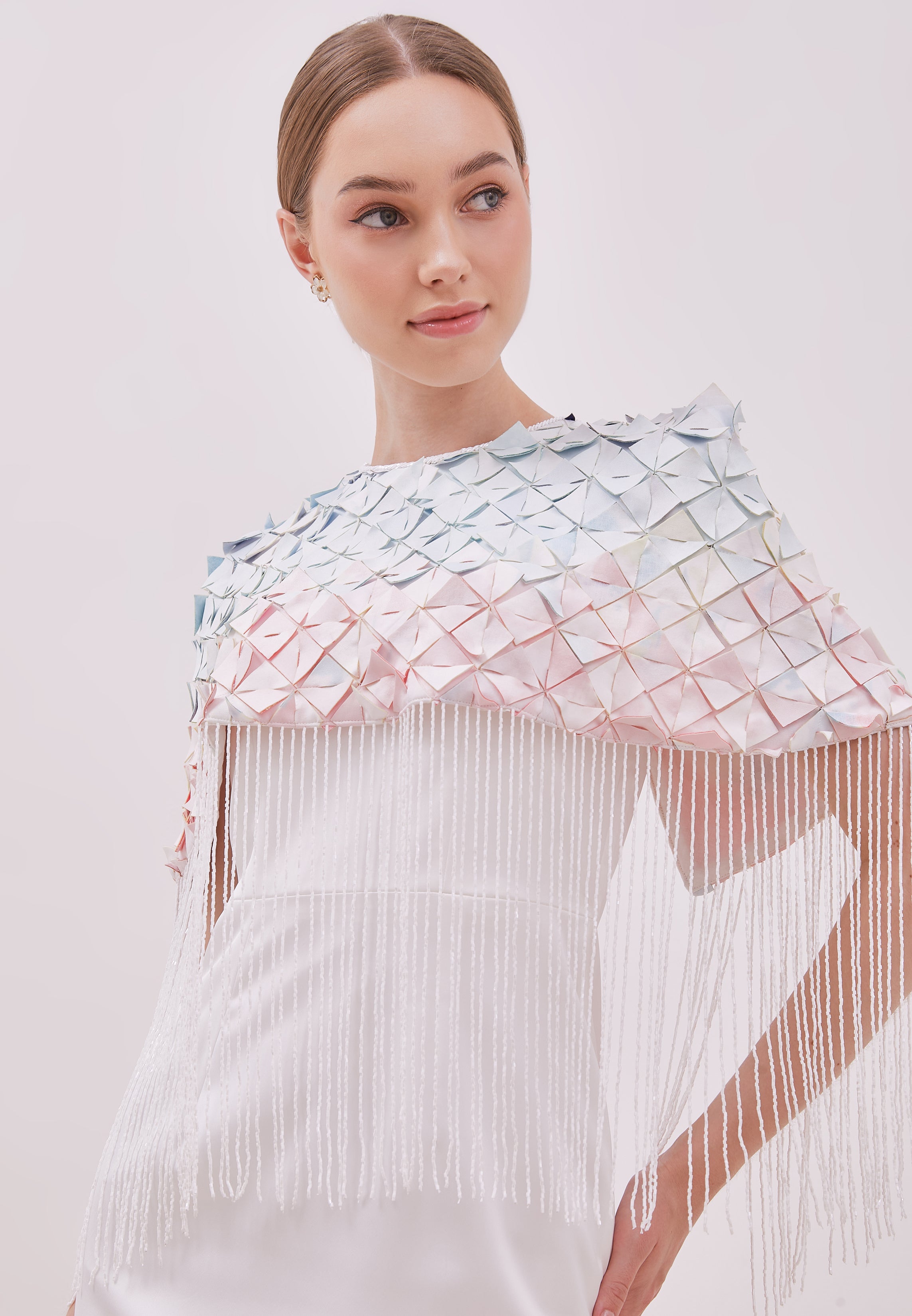 ORIGAMI Cape with Tassel beading