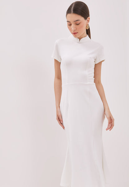 WHITE Mermaid Cheongsam Dress