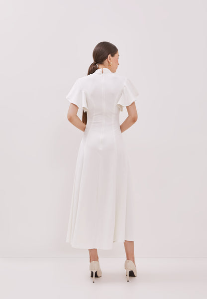 WHITE Maxi Cheongsam Dress