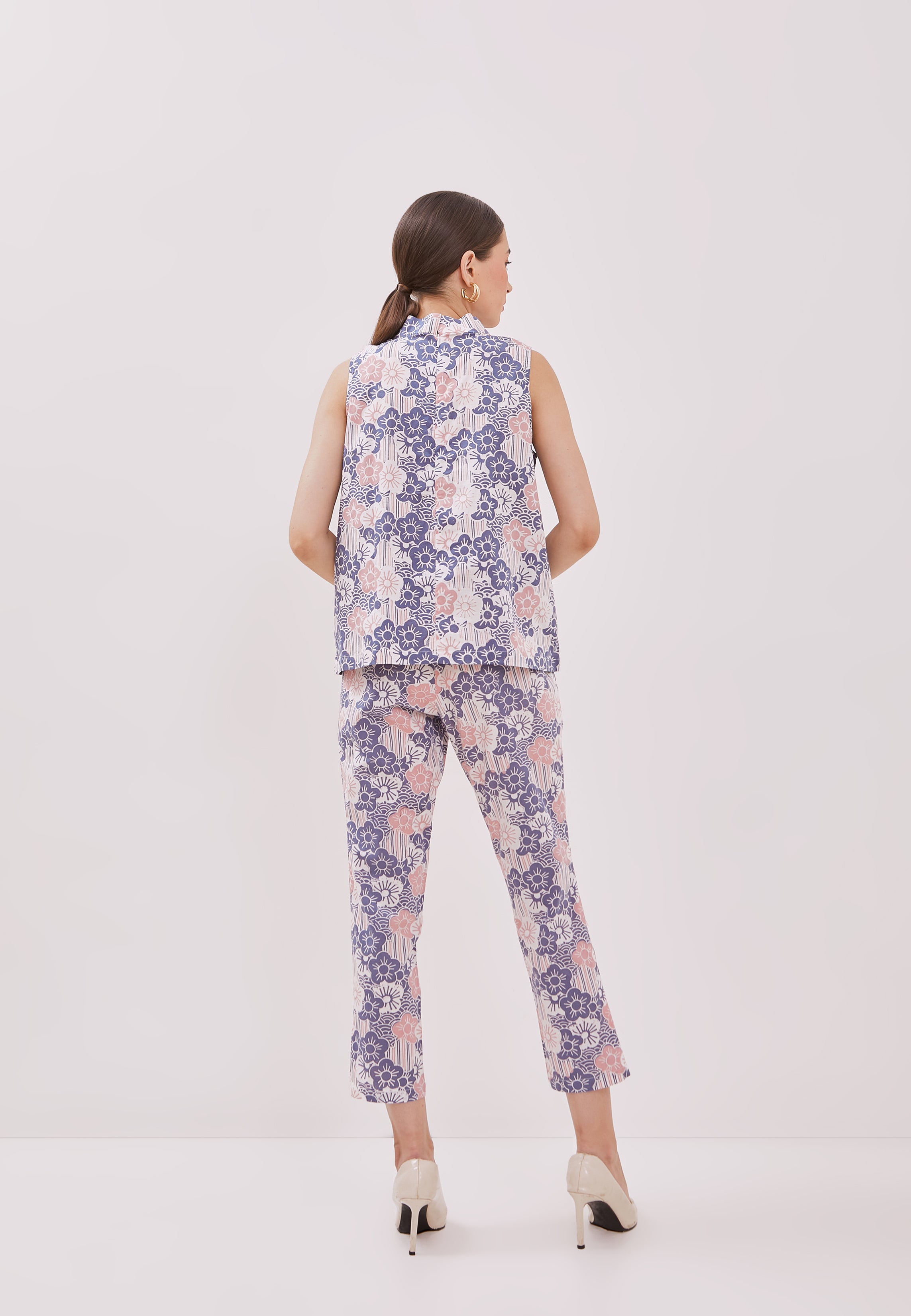 BANGKIT Blue & Pink Batik Cheongsam Top