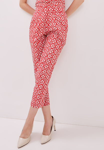 TWINKLING STARS Red Batik Pencil Pants