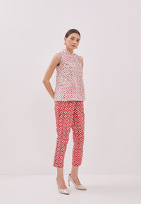 TWINKLING STARS White Batik Cheongsam Top