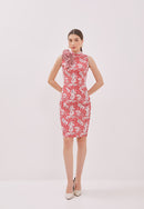 BANGKIT Ruffles Red Batik Cheongsam Dress