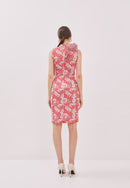 BANGKIT Ruffles Red Batik Cheongsam Dress