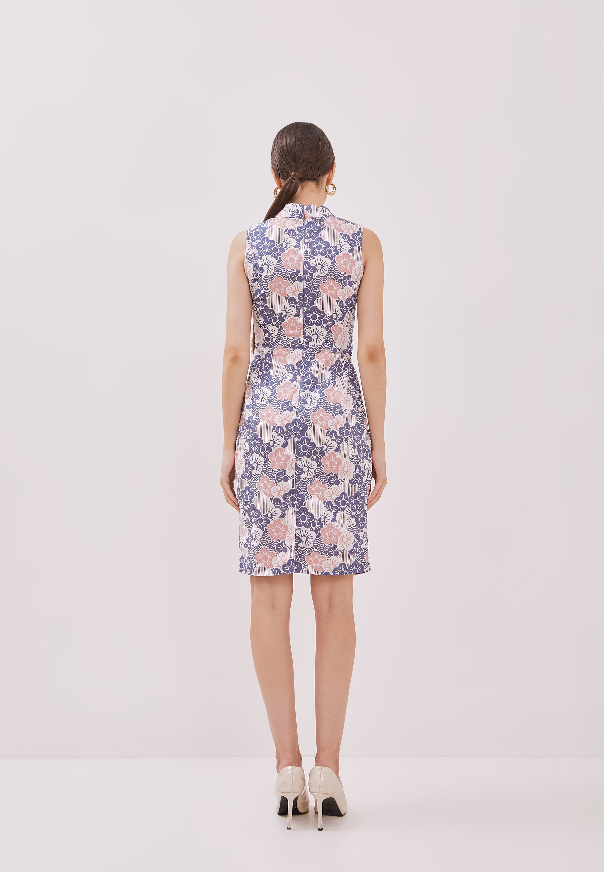 BANGKIT Blue & Pink Batik Cheongsam Dress