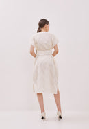 3D Tenun White Magic Dress