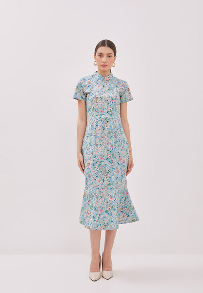 CHINESE FLORAL Mermaid Cheongsam Dress