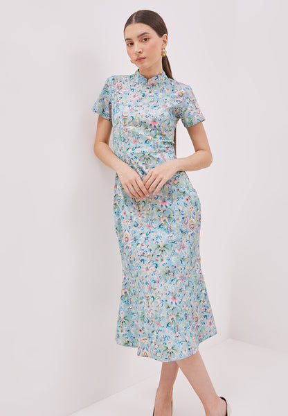 CHINESE FLORAL Mermaid Cheongsam Dress