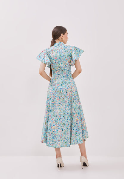 CHINESE FLORAL Maxi Cheongsam Dress